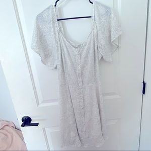 White small print polka dot sundress size L